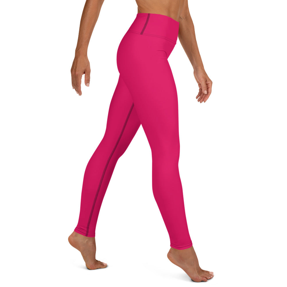 Neon Pink Love Heart Yoga Leggings